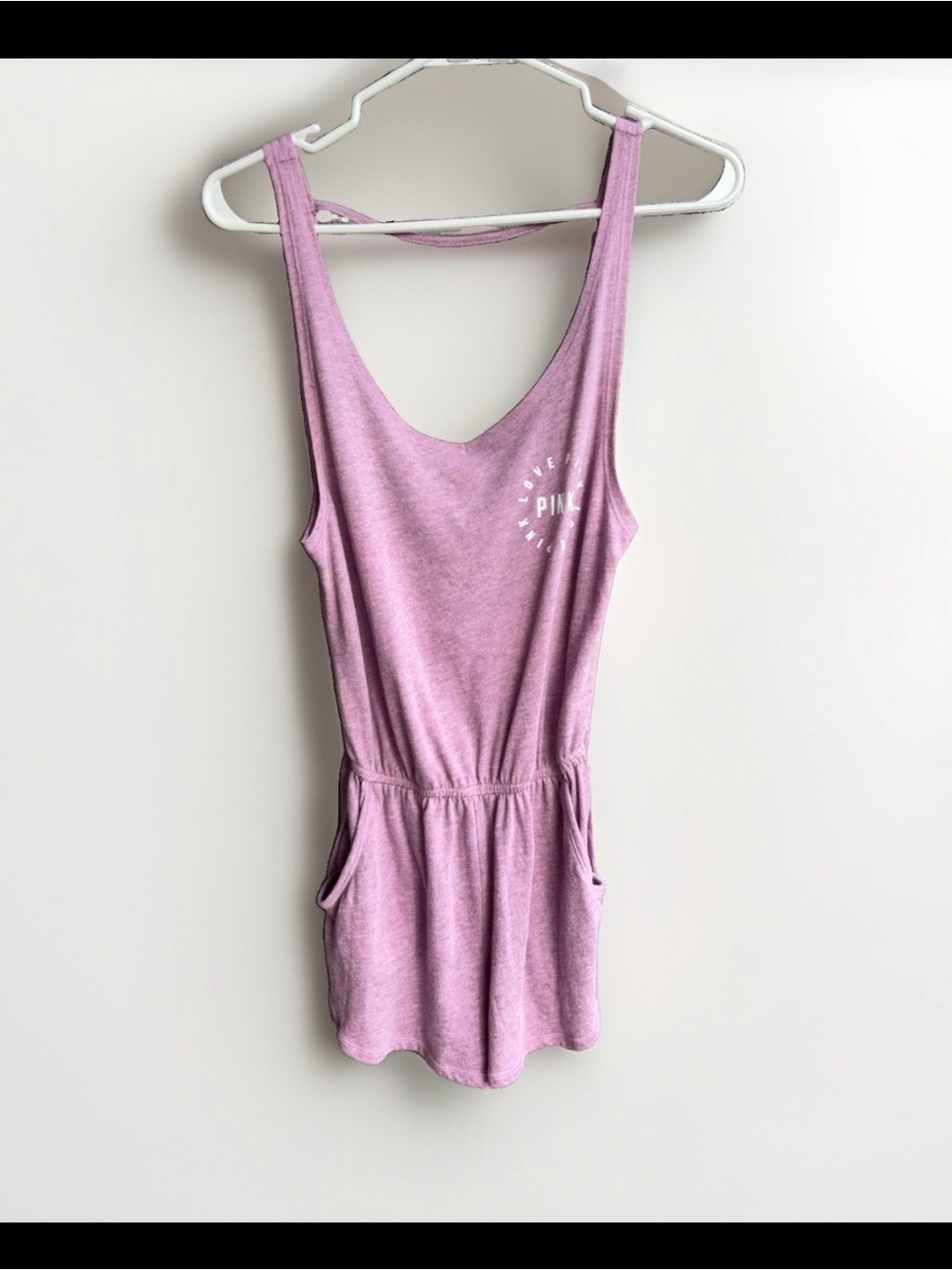 Victoria’s secret PINK supersoft Romper jumpsuit shorts tank logo XS